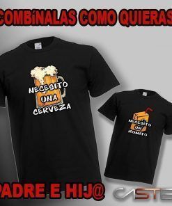 Camiseta padre hijo/a Cerveza zumo
