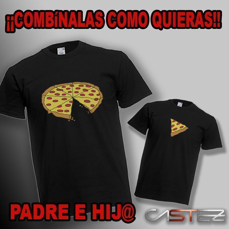 Camiseta conjunto pizza padre hijo/a