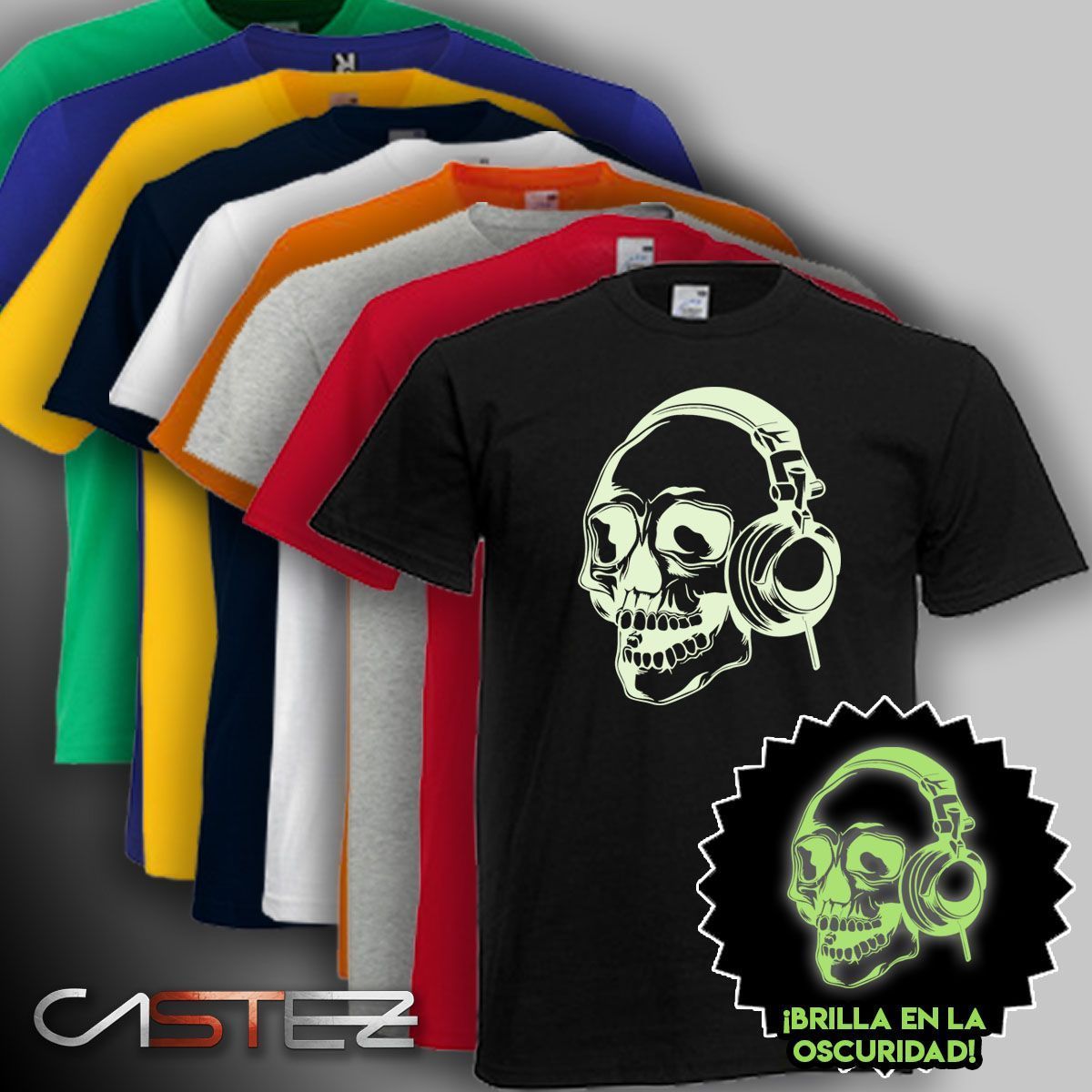 Camiseta Luminiscente Calavera #3