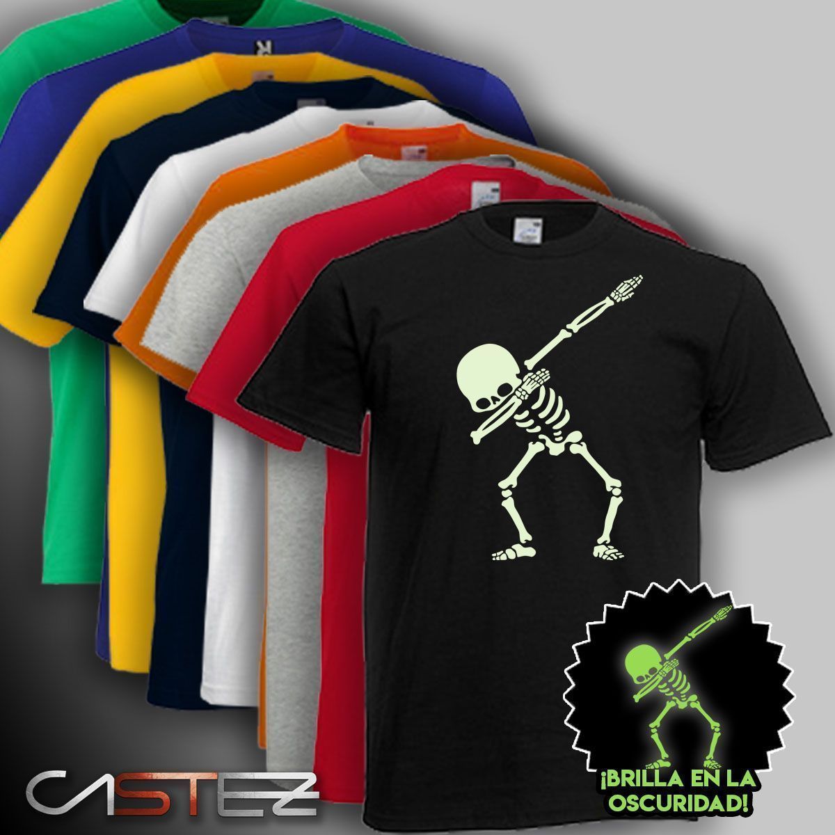 Camiseta Luminiscente Esqueleto Dab