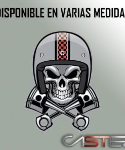 Adhesivo Calavera Motero