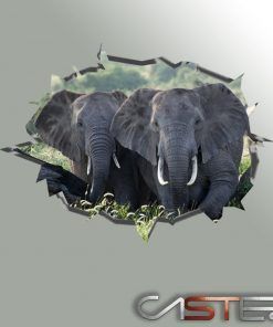 Alternative view of Vinilo Agujero Pared Elefante