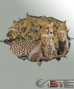 Alternative view of Vinilo Agujero Pared Leopardo