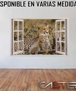 Vinilo Ventana Leopardo