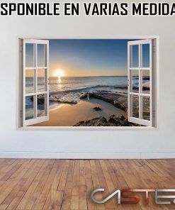 Vinilo Ventana Puesta Sol