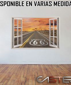 Vinilo Ventana Ruta 66 #1