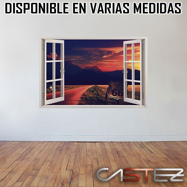 Vinilo Ventana Ruta 66 #2