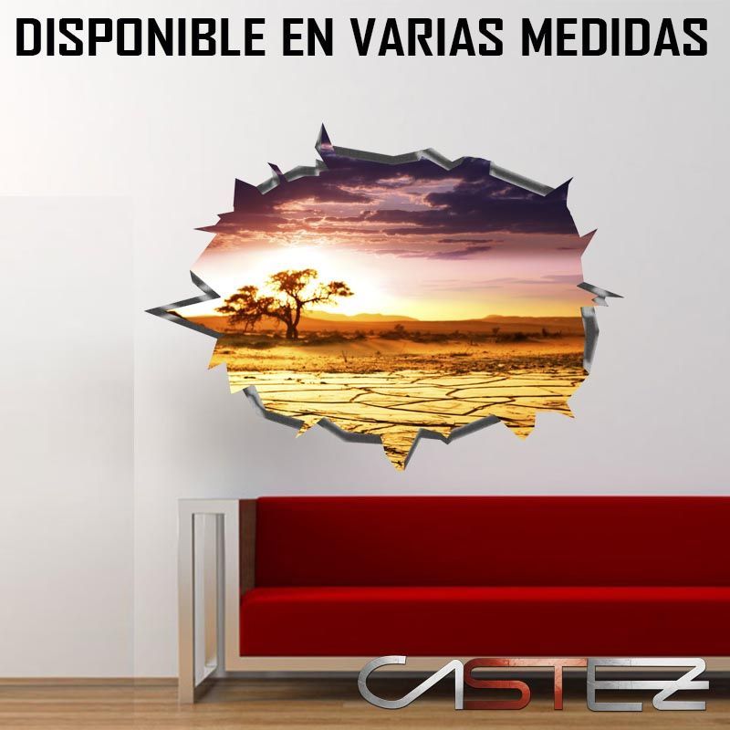 Vinilo Agujero Pared Africa