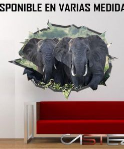 Vinilo Agujero Pared Elefante