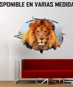 Vinilo Agujero Pared Leon