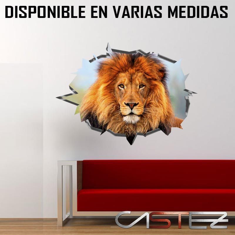 Vinilo Agujero Pared Leon