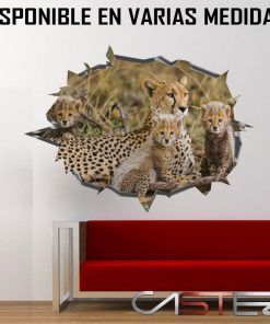 Vinilo Agujero Pared Leopardo