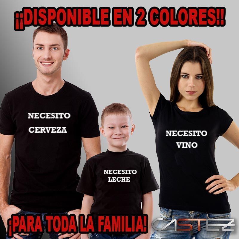 Camiseta Familia Cerveza Vino Leche