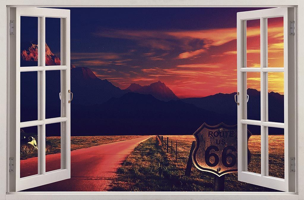 Vinilo Ventana Ruta 66 #2 - Imagen 2