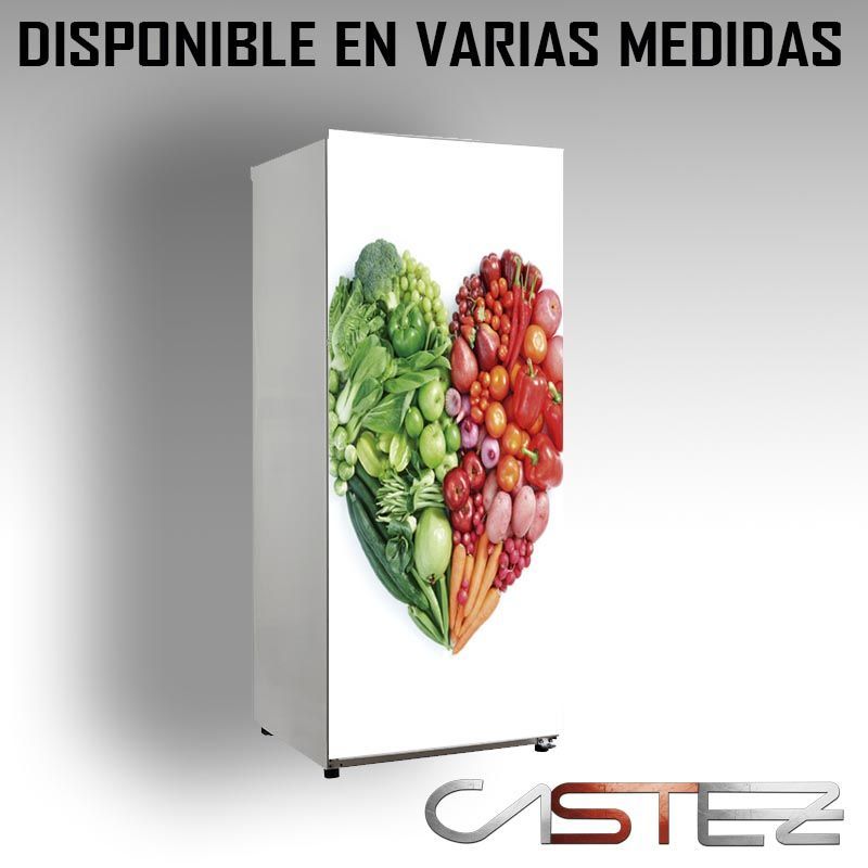Vinilo Frigorifico Corazon Verduras