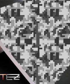 Vinilo Camuflaje Poligona Pixel Ártico Blanco Negro 1