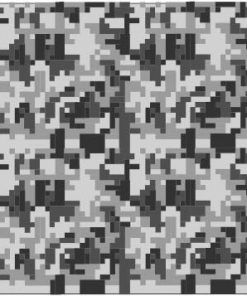 Alternative view of Vinilo Camuflaje Poligona Pixel Ártico Blanco Negro 1