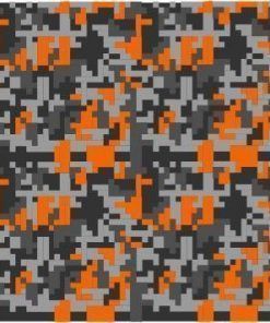 Alternative view of Vinilo Camuflaje Poligona Pixel Naranja