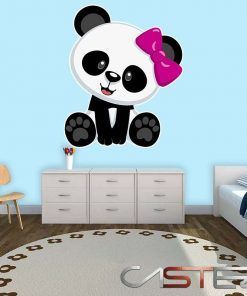 Vinilo Color Oso Panda Lazo