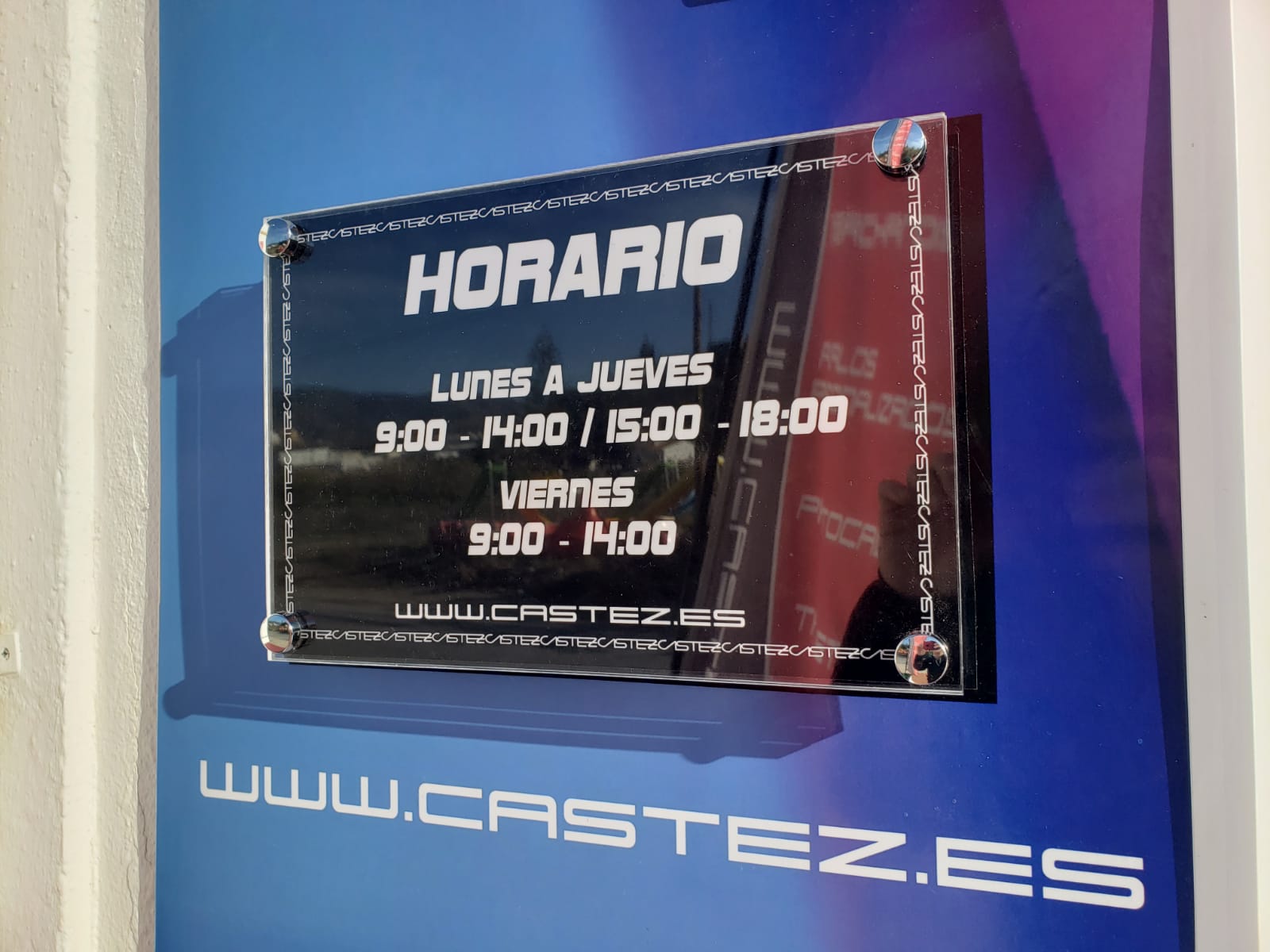 placa horario metacrilato