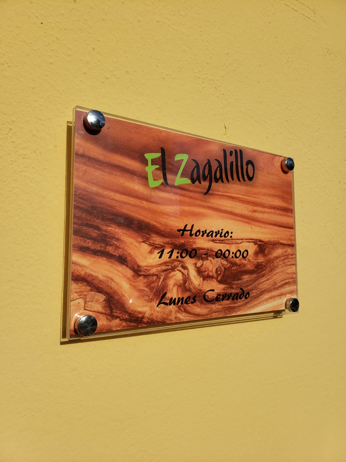 Placa Horario Rectangular Metacrilato Doble - Imagen 5
