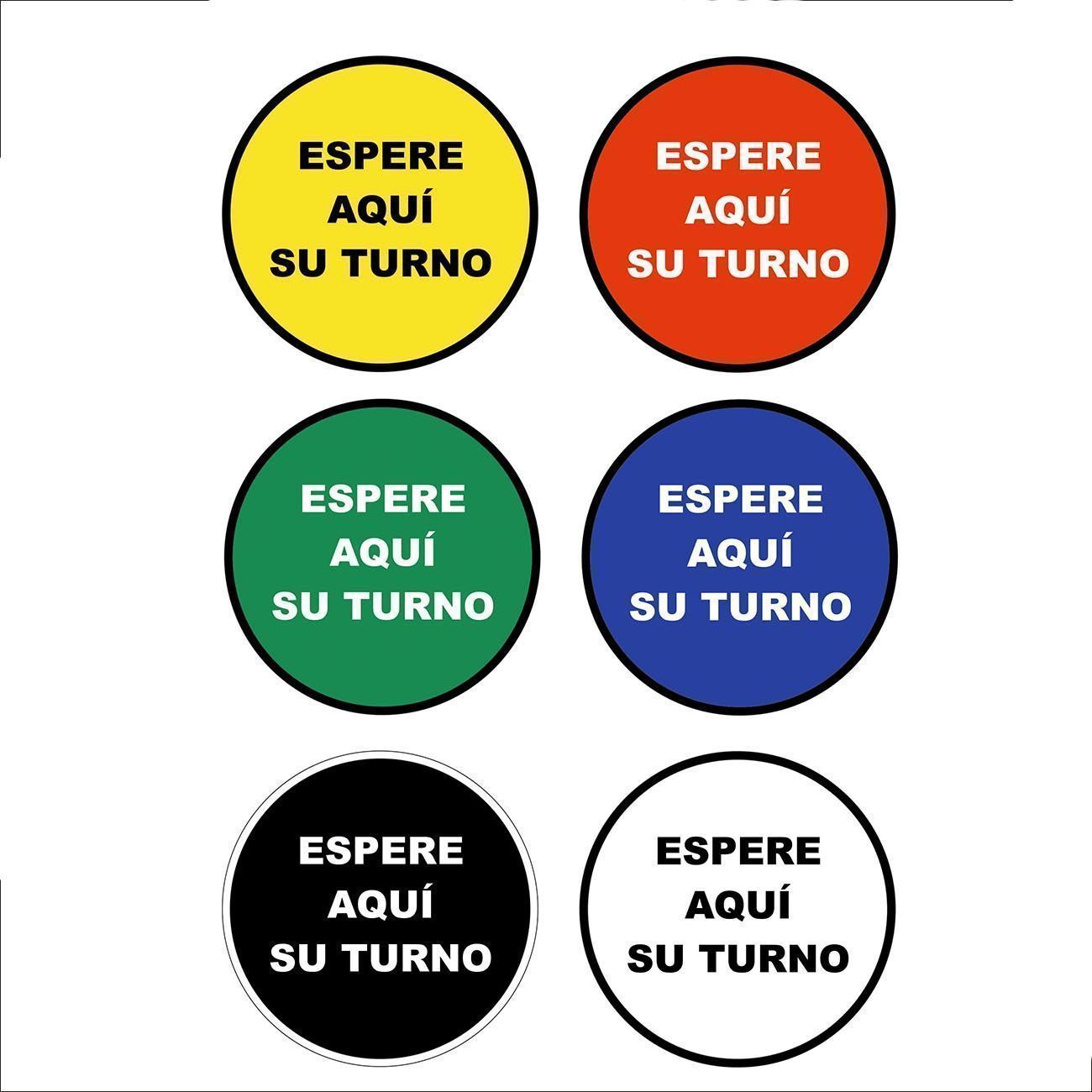 Vinilo Espere su Turno Aquí - Adhesivo Suelo Circular - Imagen 2