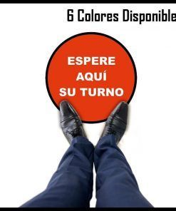 Vinilo Espere su Turno Aquí - Adhesivo Suelo Circular