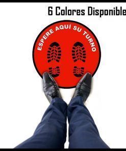 Vinilo Espere su Turno Aquí #2 - Adhesivo Suelo Circular