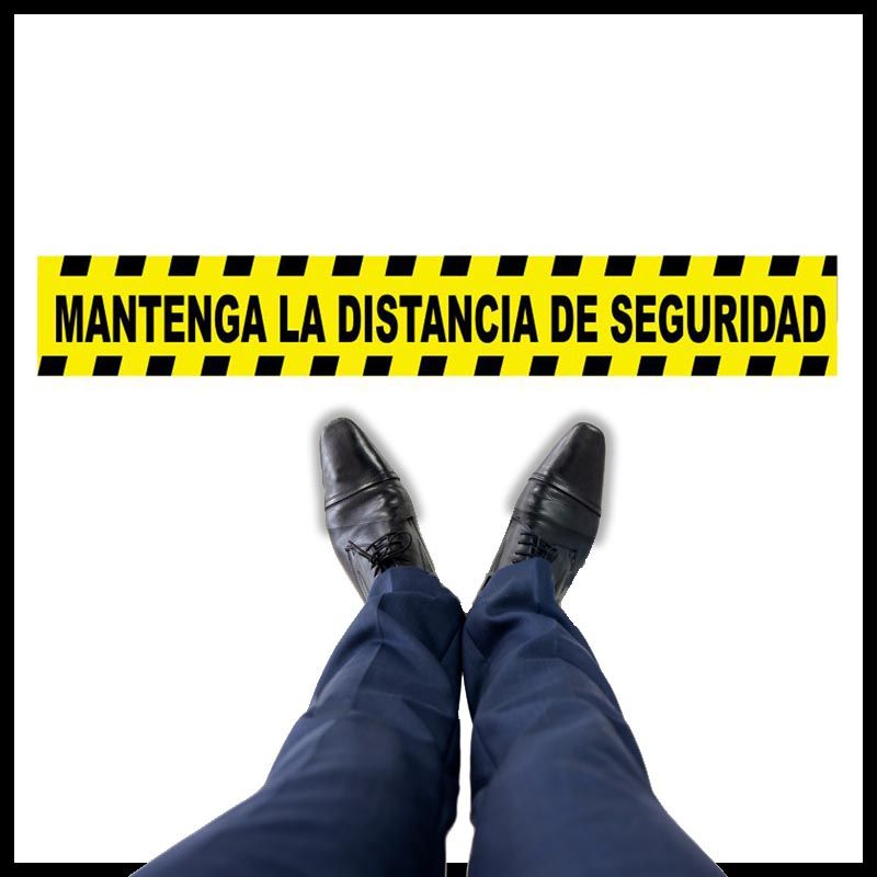 Vinilo Mantenga Distancia Seguridad #2- Adhesivo Suelo