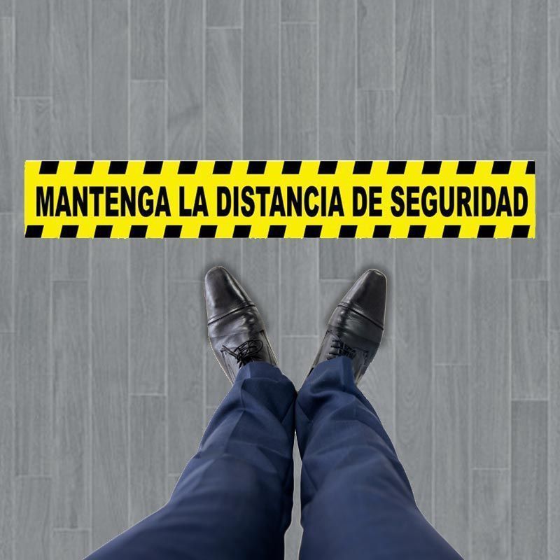 Vinilo Mantenga Distancia Seguridad #2- Adhesivo Suelo - Imagen 3