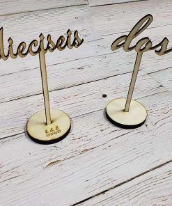 Números mesa boda