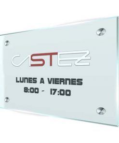 Placa Horario Metacrilato Transparente