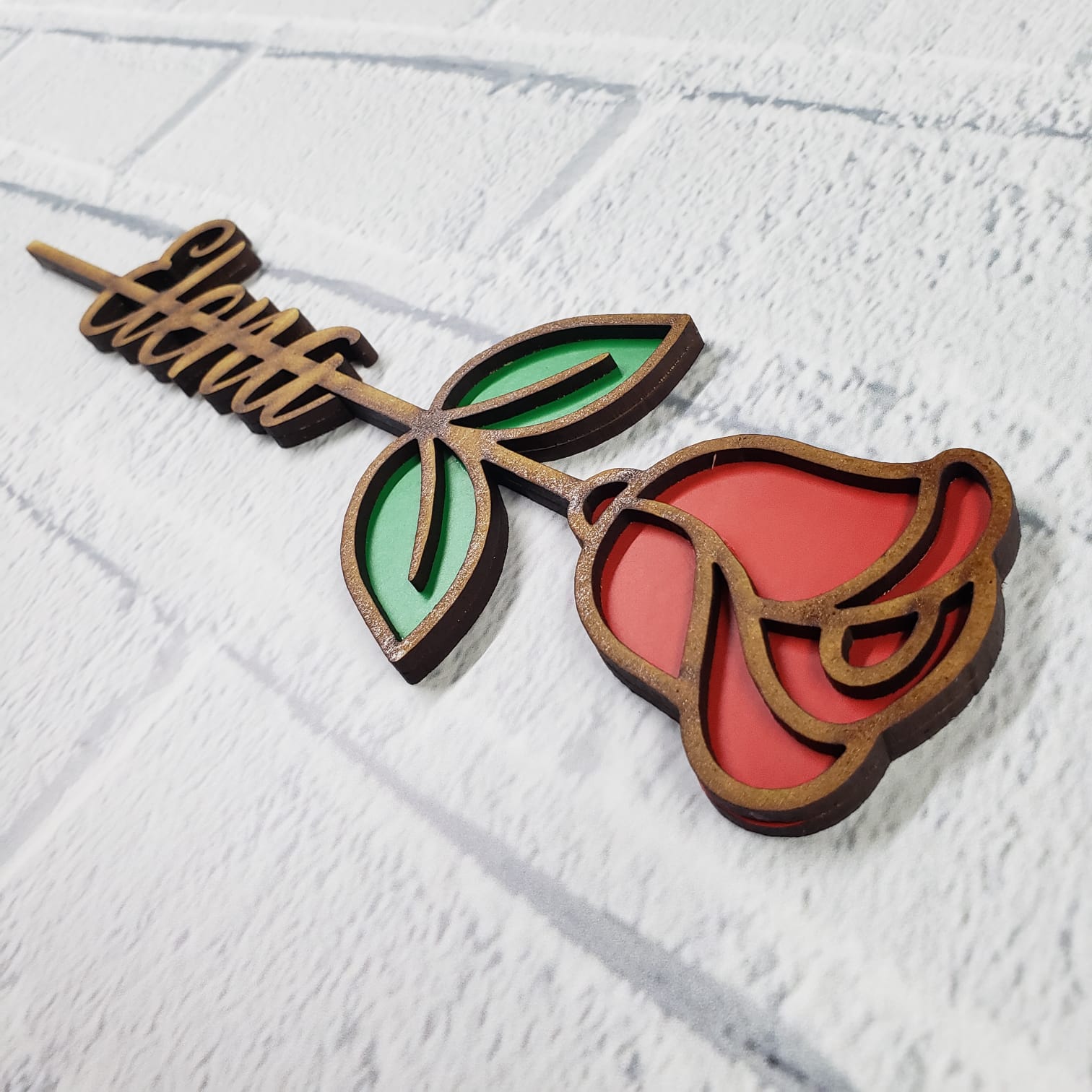 Rosa Madera personalizada nombre
