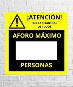 vinilo aforo maximo amarillo