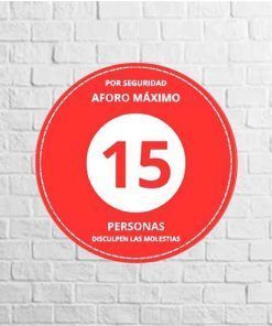 Vinilo Aforo Máximo rojo