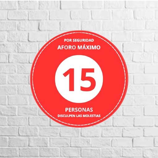 Vinilo Aforo Máximo rojo