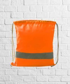 Mochila de poliester con banda reflectante