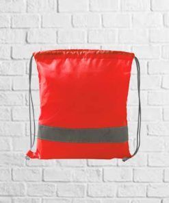 Mochila con banda reflectante de material poliester