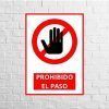 vinilo prohibido el paso mano