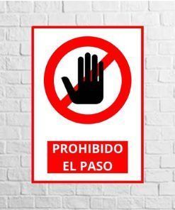 vinilo prohibido el paso mano