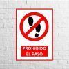 Vinilo Prohibido el paso huella