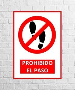 Vinilo Prohibido el paso huella