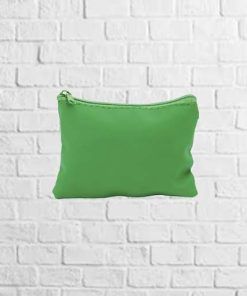 monedero con cremallera verde