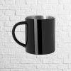 taza metalica con doble pared a color negro