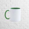 Taza de cerámica con interior y asa de color