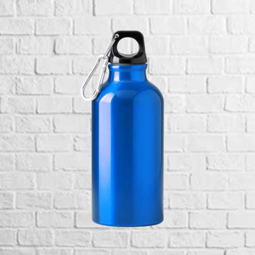 botella alumino recilcado azul