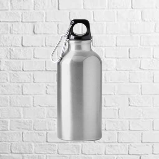 botella aluminio reciclado gris