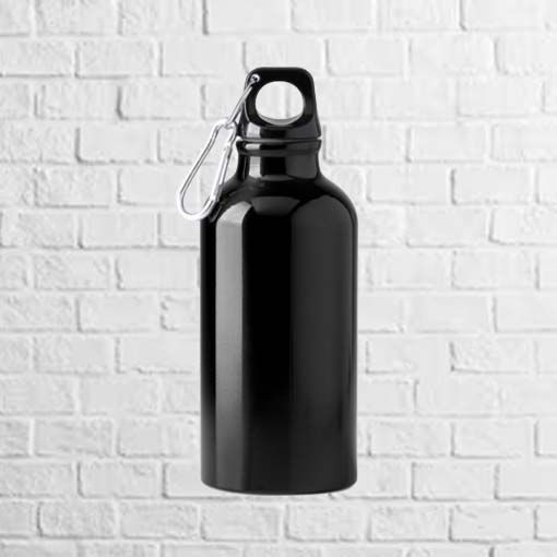 botella aluminio reciclado negro