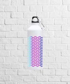 botella de aluminio con mosquetón blanco