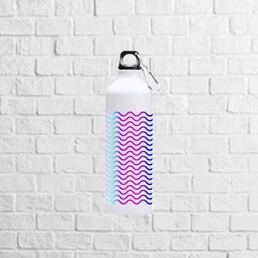botella de aluminio con mosquetón blanco